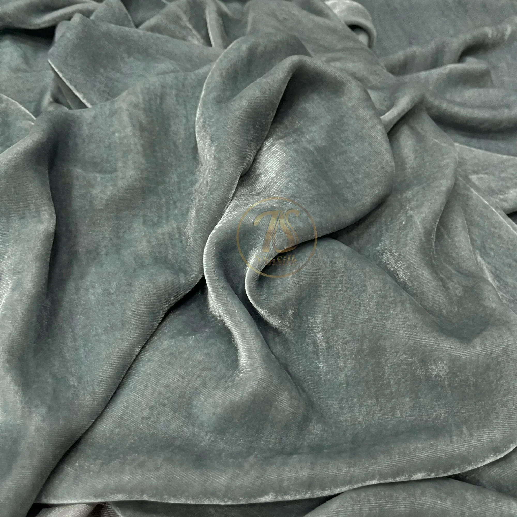 100% MULBERRY SILK VELVET fabric by the yard - Luxury Silk Velvet for Dress, Skirt, High End Garment - Silk apparel fabric - Blue silk velvet - Silk for clothes