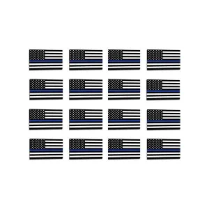 50 Pack Thin Blue Line American Flag Sticker - 1 x 1.5 Inches