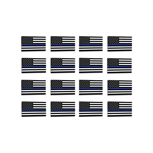 50 Pack Thin Blue Line American Flag Sticker - 1 x 1.5 Inches