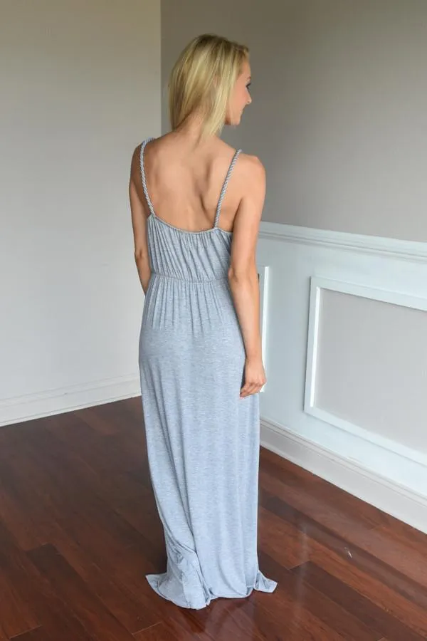 A Little Mischievous Maxi Dress ~ Grey