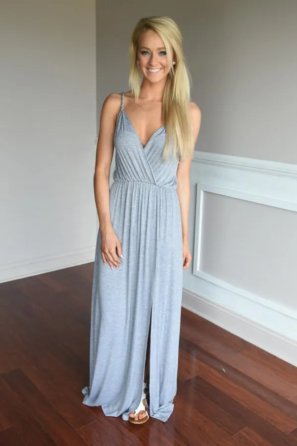 A Little Mischievous Maxi Dress ~ Grey