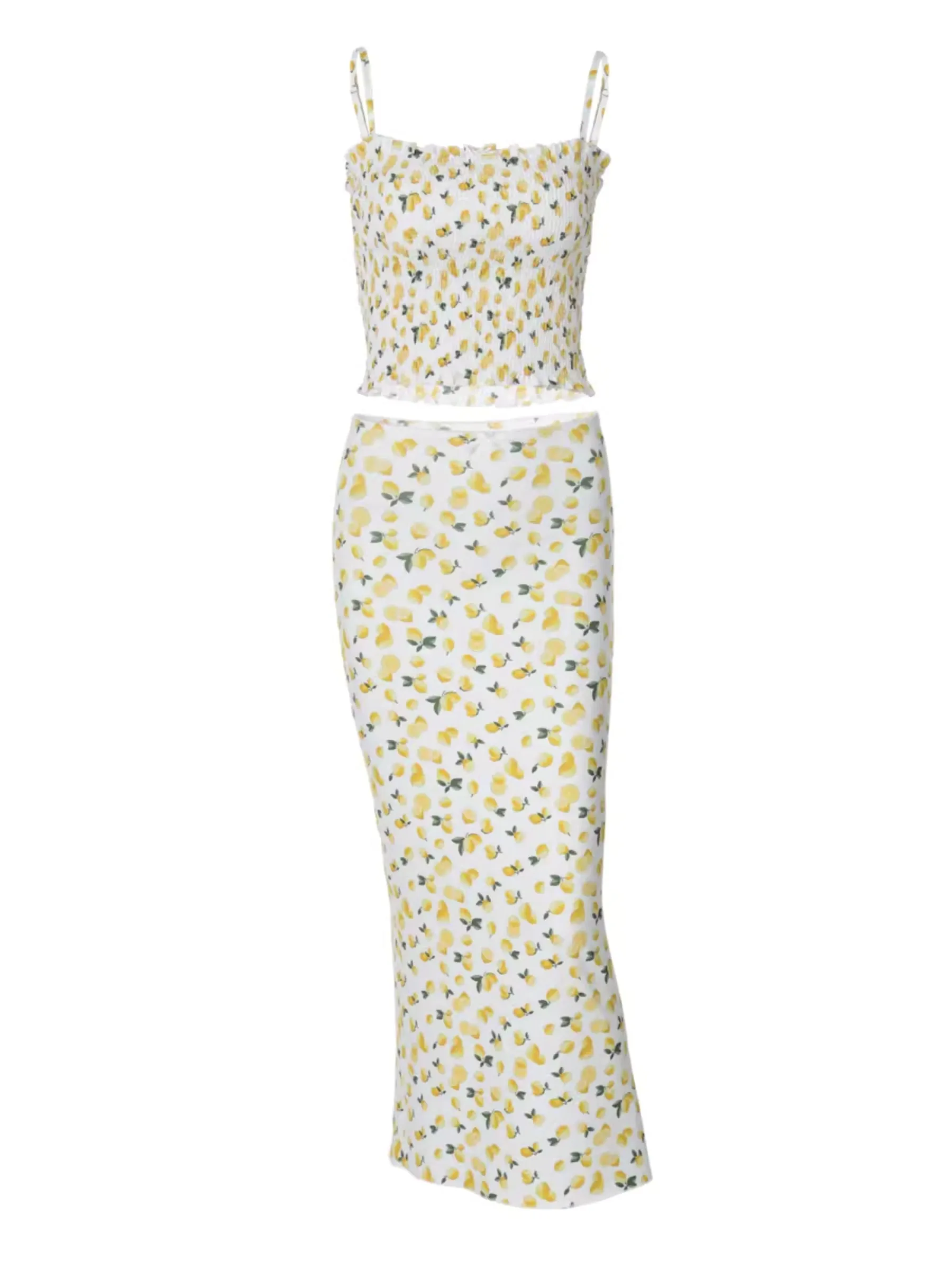 Althea Lemon Print Skirt Set