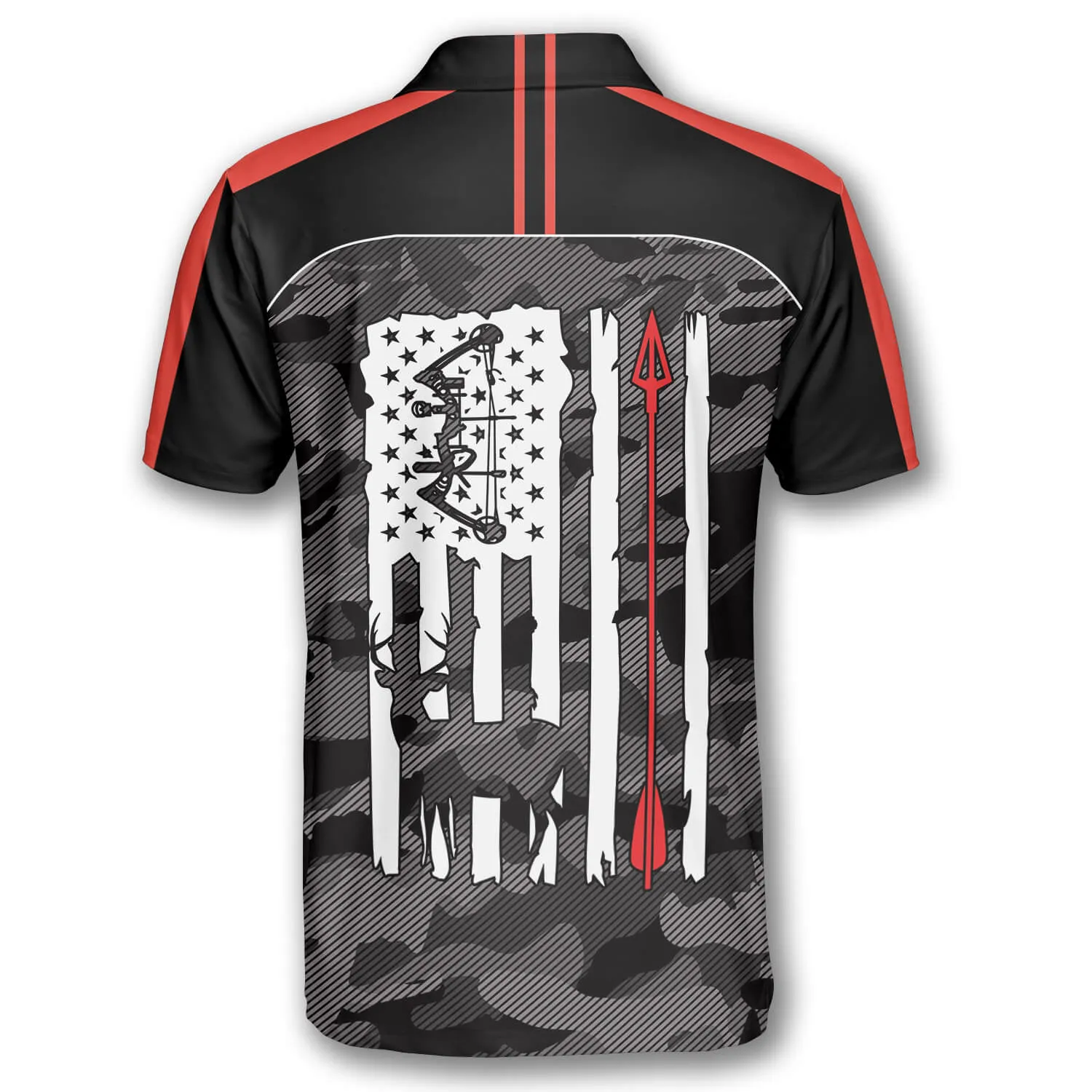 Archery Camouflage American Flag Custom Archery Shirts for Men, Idea Gift for Archery Lover