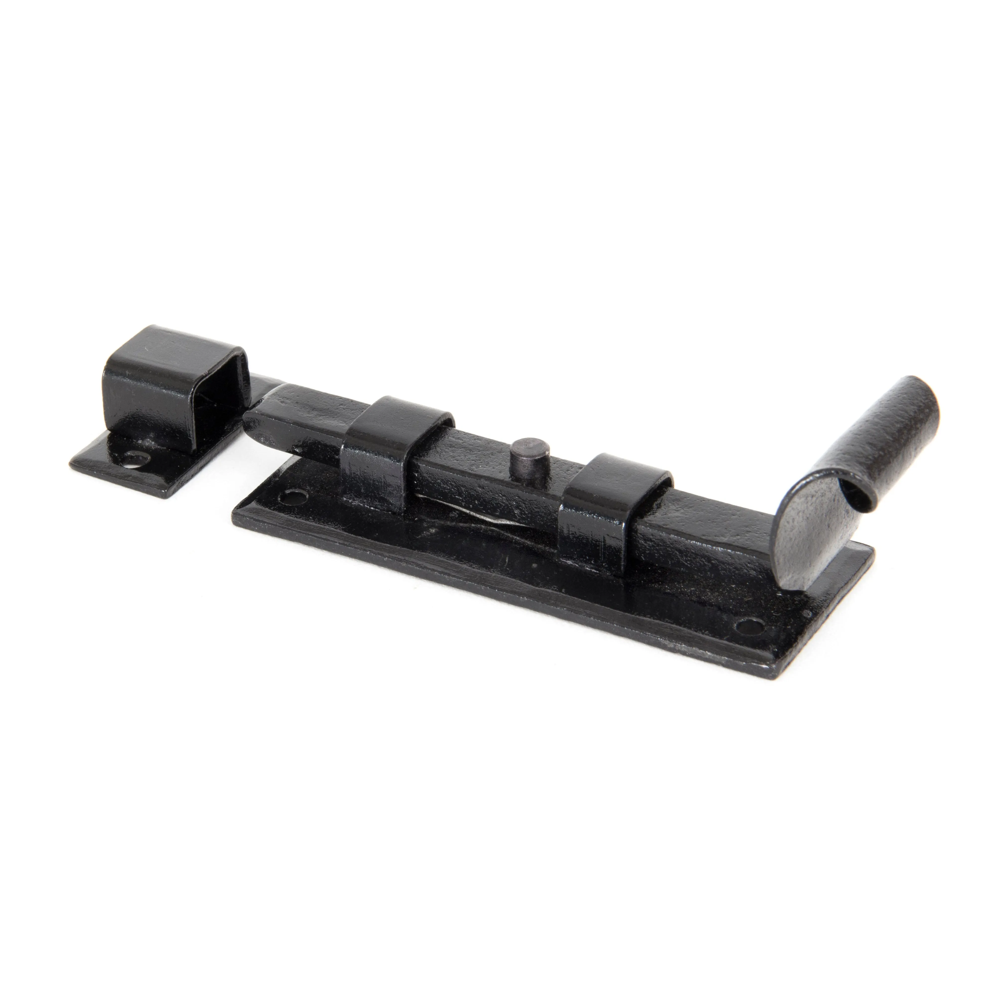 Black 4" Straight Door Bolt | From The Anvil