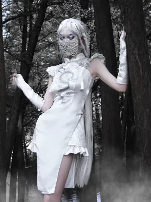 [Blood Supply] Silver Dragon With White Walker Qipao Style Mini Dress