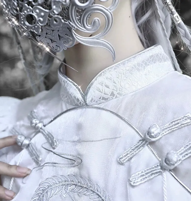 [Blood Supply] Silver Dragon With White Walker Qipao Style Mini Dress