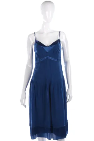 Blue Karen Millen silk cocktail dress size 10