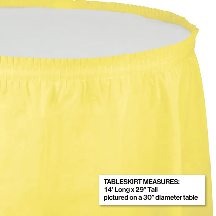 Bulk Mimosa Plastic Tableskirt 29 inch x 14 ft (6 per Case)