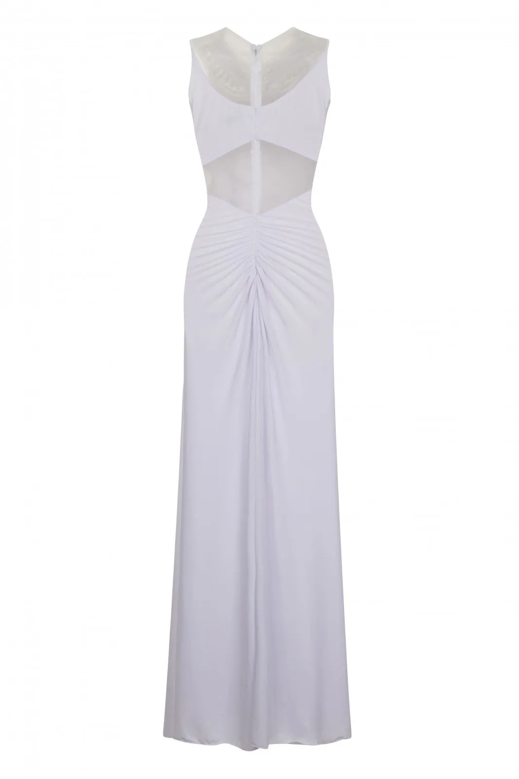 Carmen White Jewel Mermaid Fishtail Maxi Dress