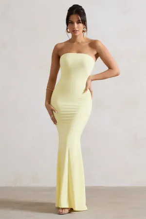 Ceremony | Lemon Bandeau Fishtail Maxi Dress