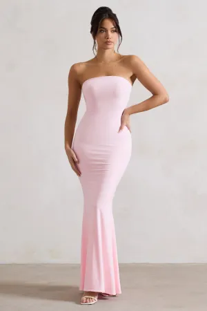 Ceremony | Pink Bandeau Fishtail Maxi Dress