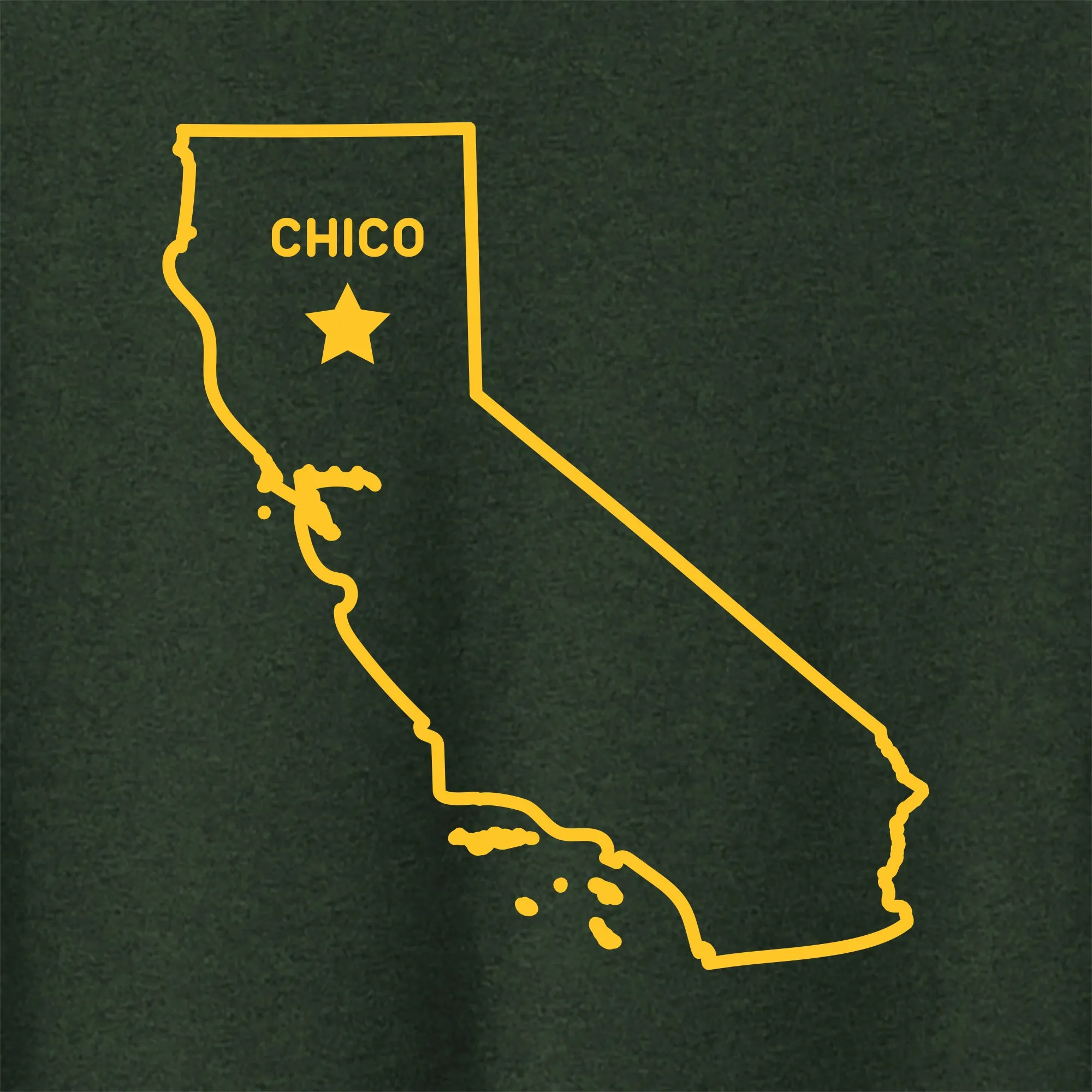 Chico CA Outline Triblend T-Shirt - Black Forest