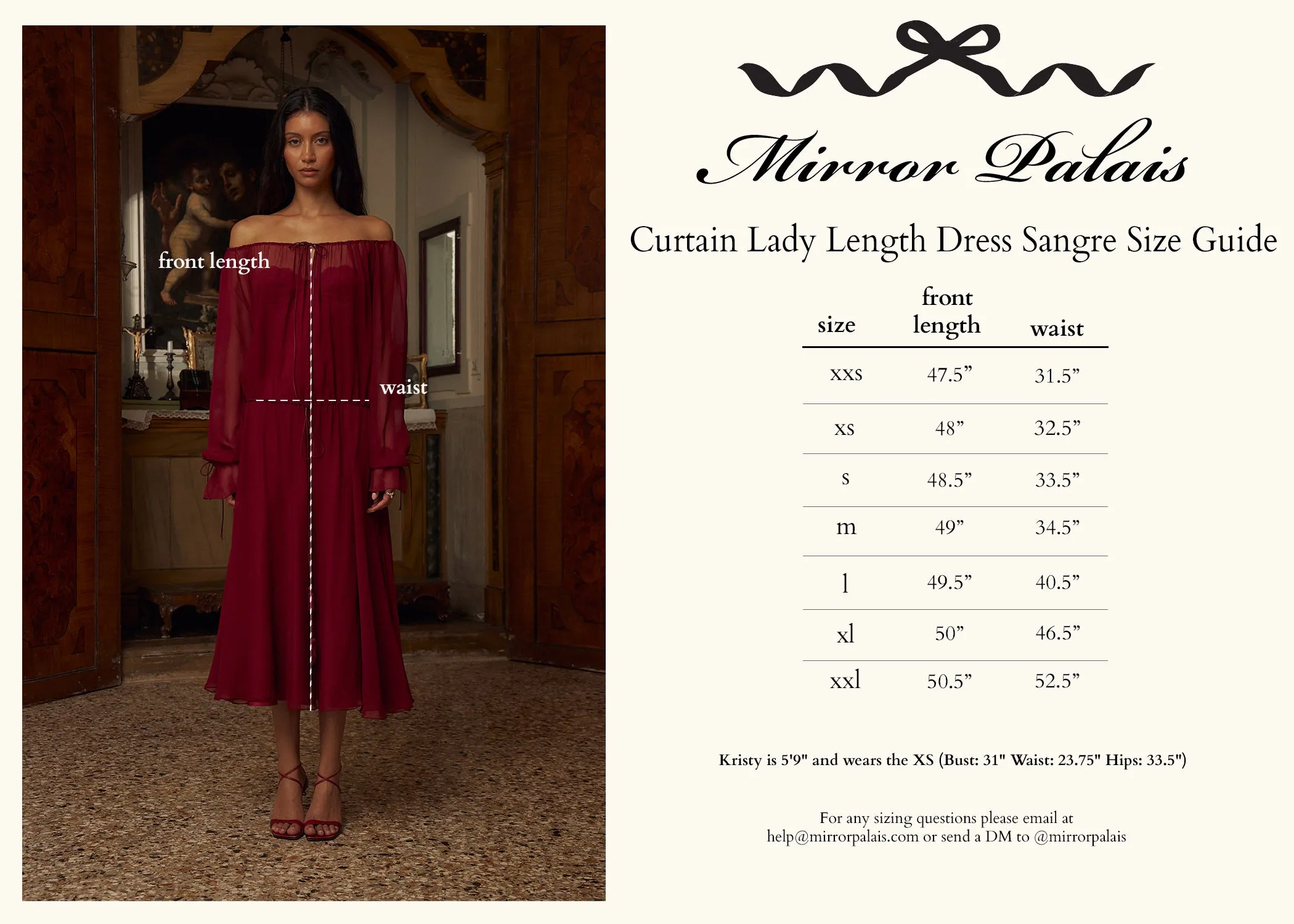 Curtain Lady Length Dress Sangre (Pre-Order)