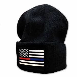 Dual Line Flag Embroidered Beanie