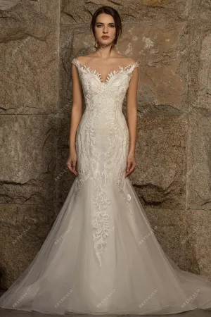 Elegant Illusion Back Mermaid Wedding Dress