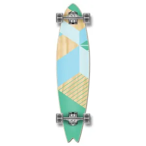 Fishtail Longboard 40 inch Geometric Green from Punked - Complete