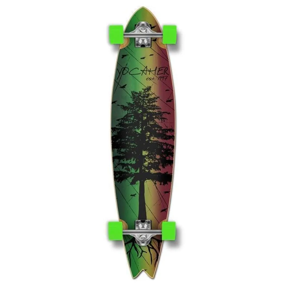 Fishtail Longboard 40 inch Pines Rasta from Punked - Complete