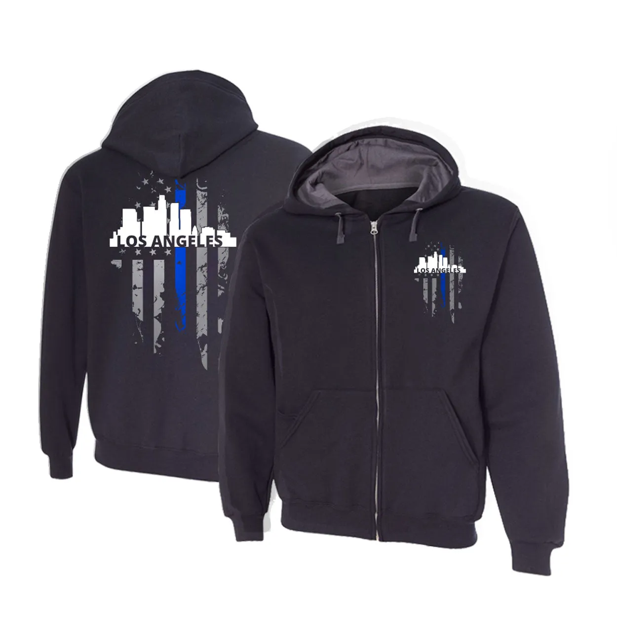 Full Zip Up - Thin Blue Line Los Angeles Skyline