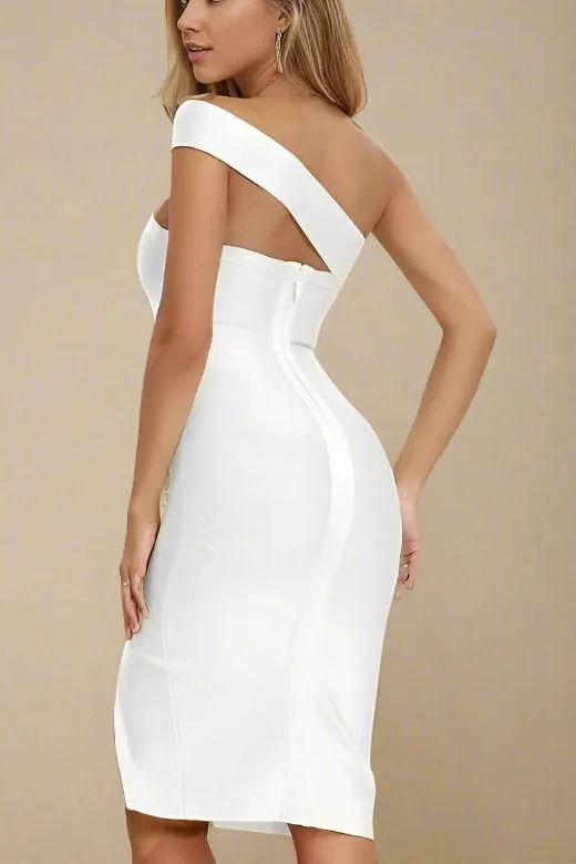 Gianna Bandage Dress - Pearl White