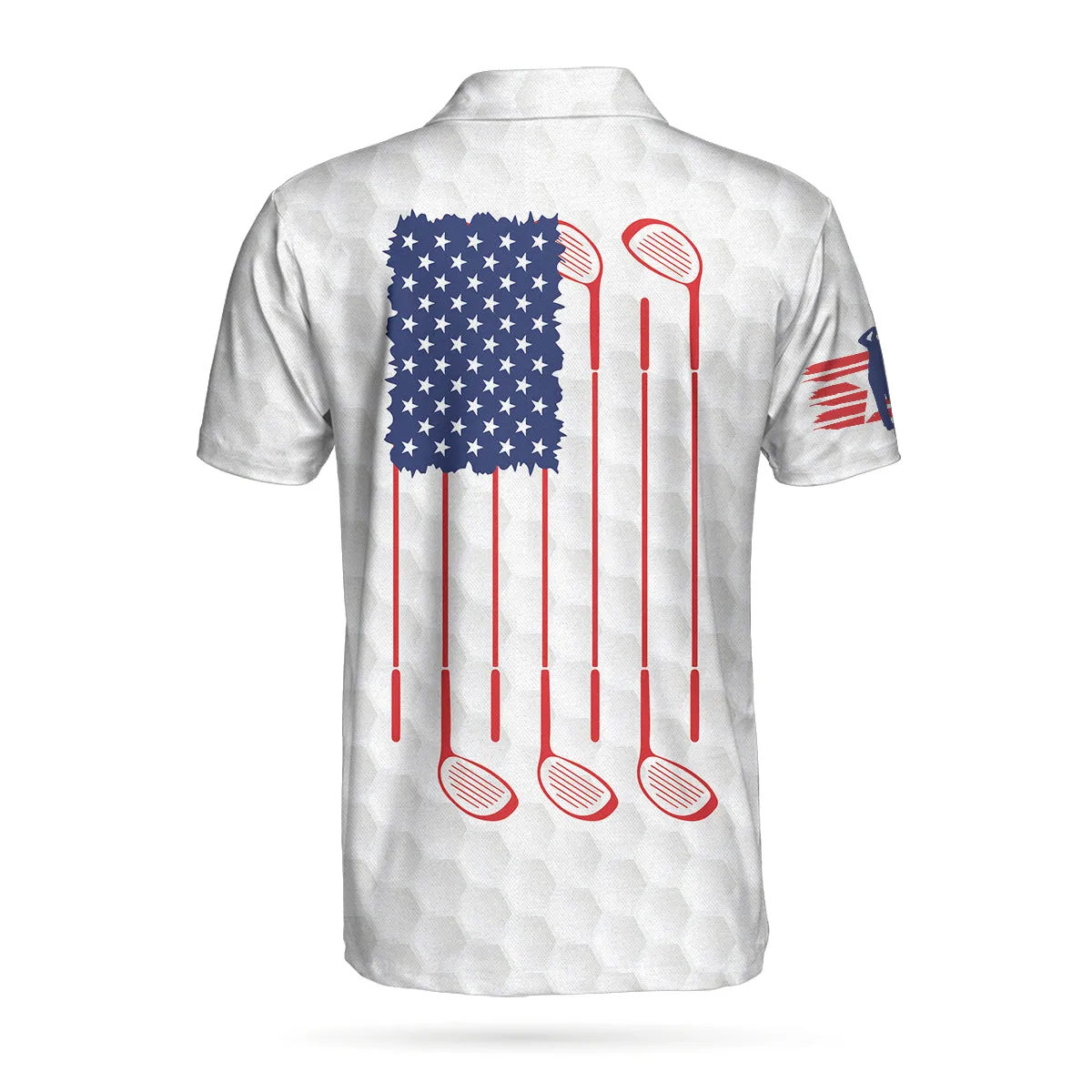 Golf American Flag Polo Shirt, Patriot White Golf Pattern Wet Paint Skull Polo Shirt, Patriotic Golf Shirt For Men Coolspod