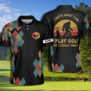 Golf Bigfoot Forget The Thing Argyle Pattern Polo Shirt Personalized Golf Shirt For Man