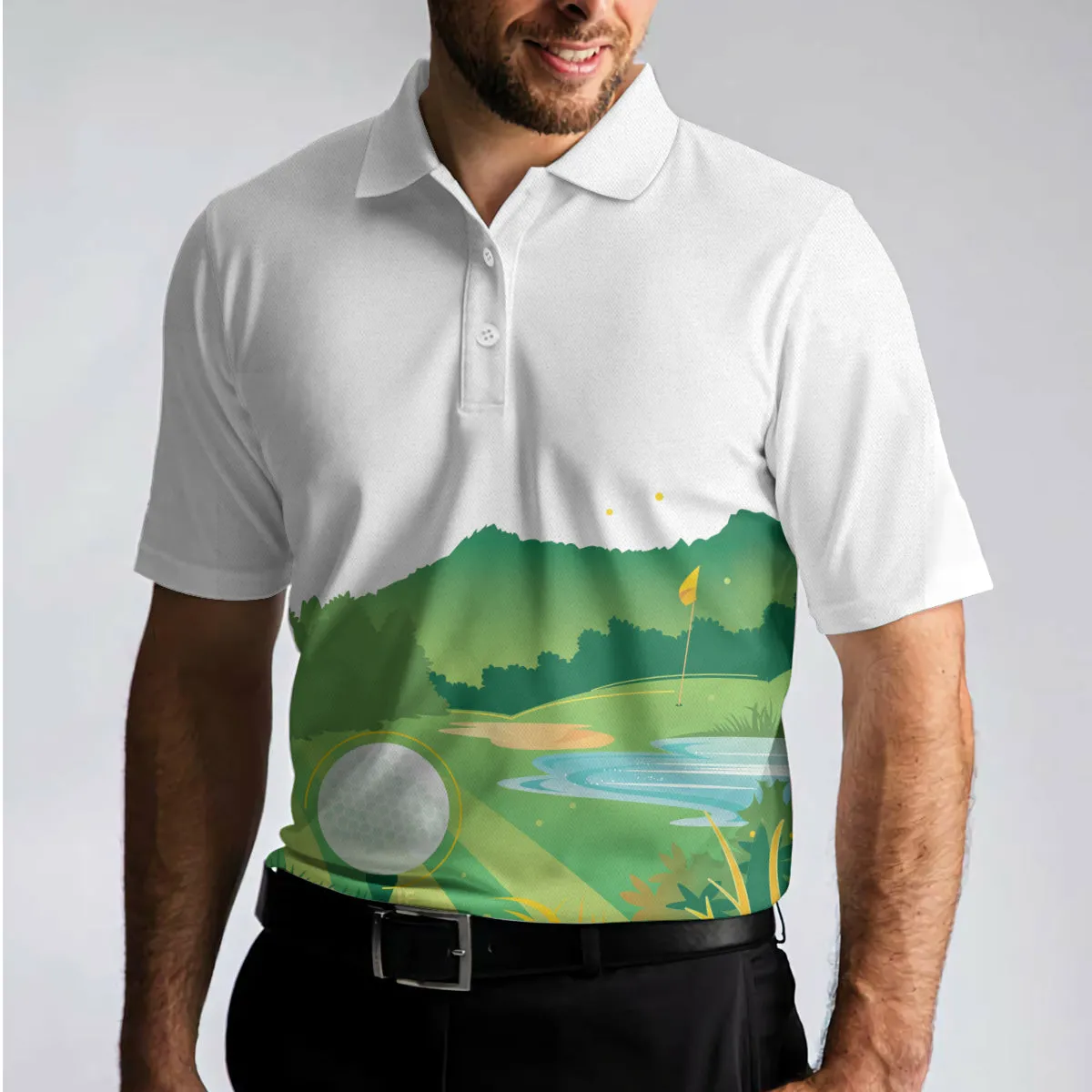 Green Golf Course Short Sleeve All Over Print Polo Shirt, Unique Golf Shirt For Men, Cool Gift For Golfers Coolspod