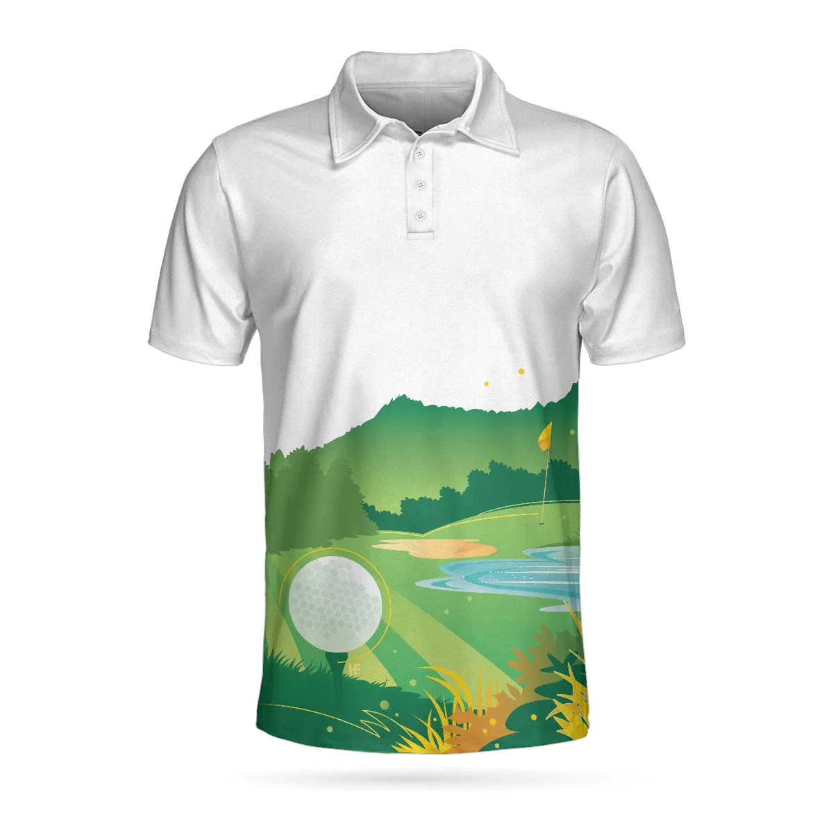 Green Golf Course Short Sleeve All Over Print Polo Shirt, Unique Golf Shirt For Men, Cool Gift For Golfers Coolspod