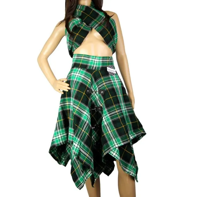 Highland Kilt Pixie skirt Irish Dark Tartan