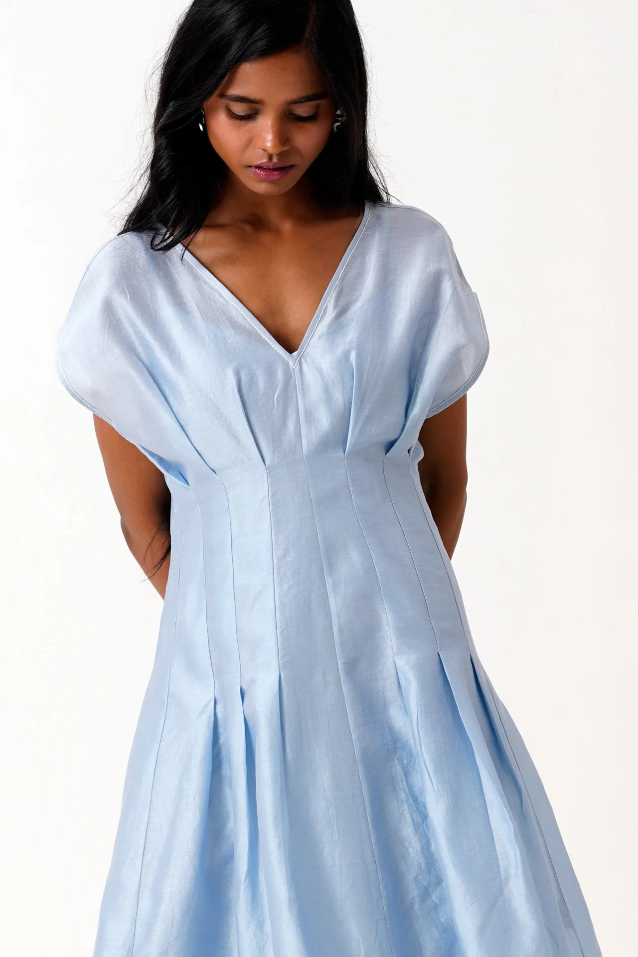 Ice Blue Bree - Vintage Panelled Dress   Slip