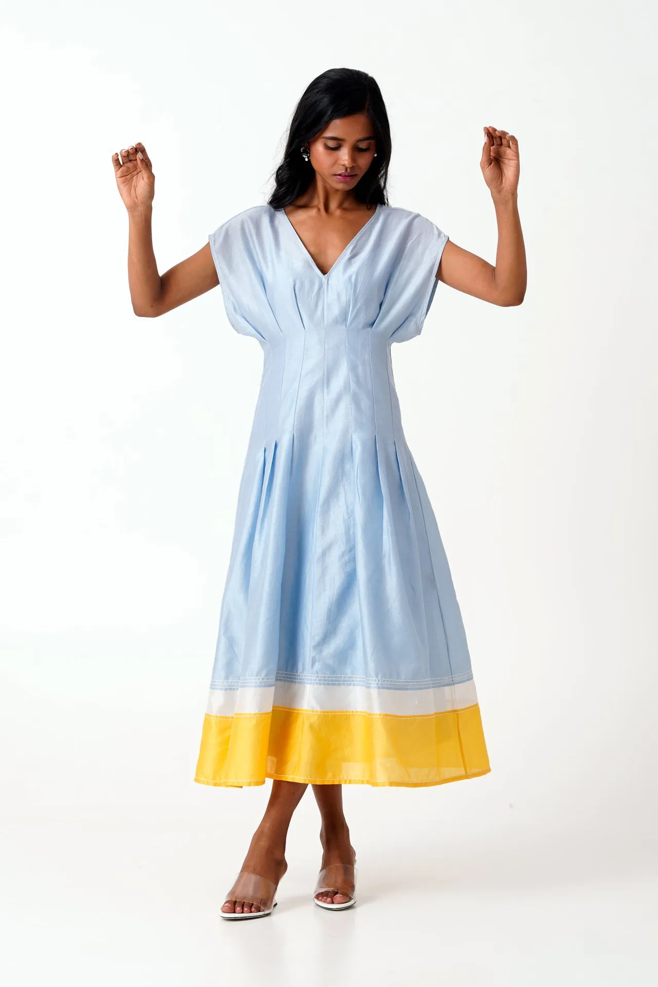 Ice Blue Bree - Vintage Panelled Dress   Slip