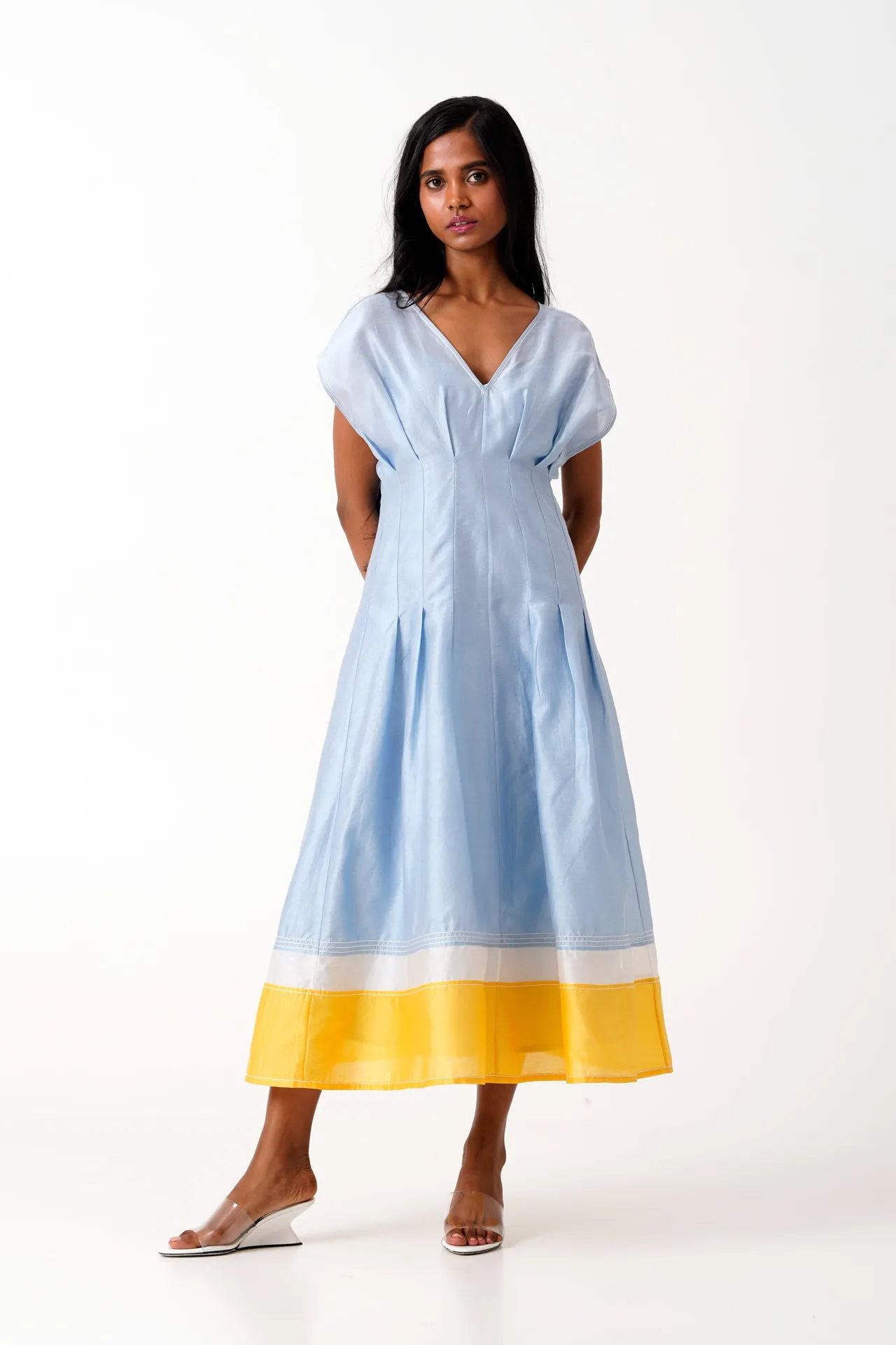 Ice Blue Bree - Vintage Panelled Dress   Slip