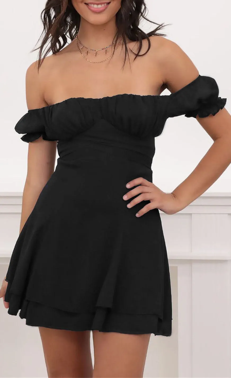 It's My Day Ruffled Strapless Dress