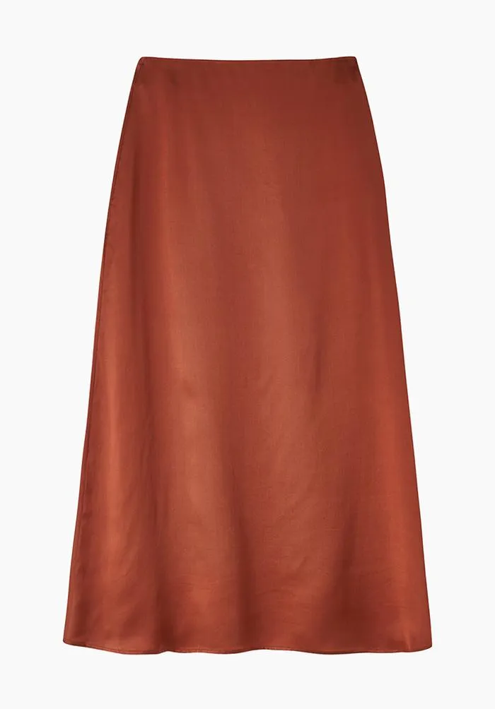 Lily and Lionel Poppy Skirt in Copper Silk Satin