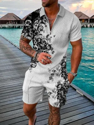 Men's Summer Fashion 3D Printed Short Sleeve