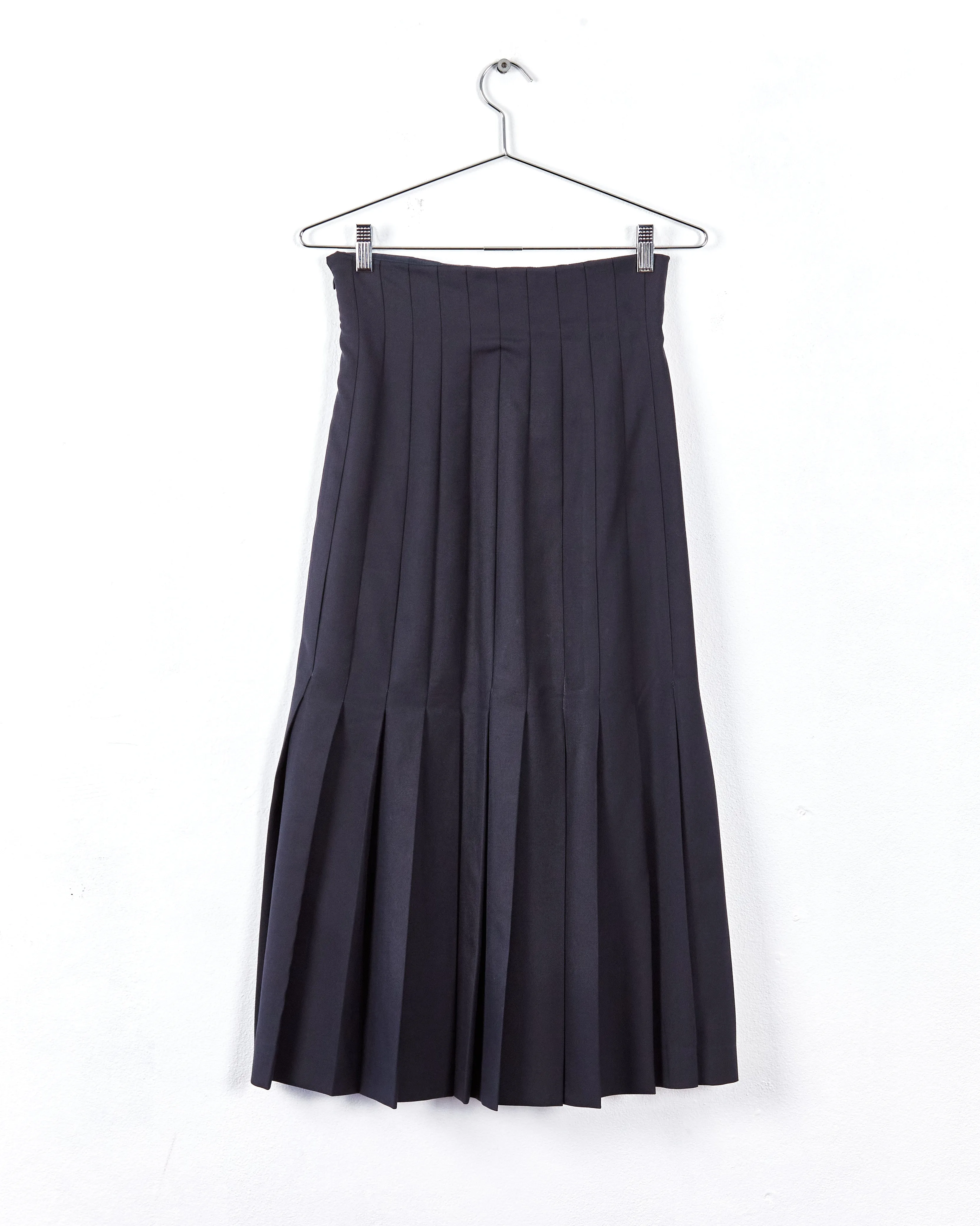 Miu Miu fall '13 pleated wool maxi skirt, navy, 8