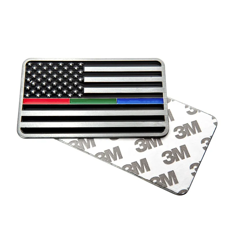 Police / Military / Firefighter American Flag Vehicle Emblem