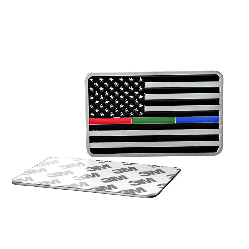 Police / Military / Firefighter American Flag Vehicle Emblem