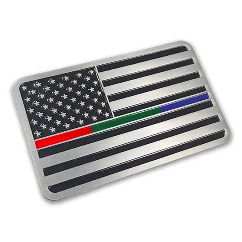 Police / Military / Firefighter American Flag Vehicle Emblem