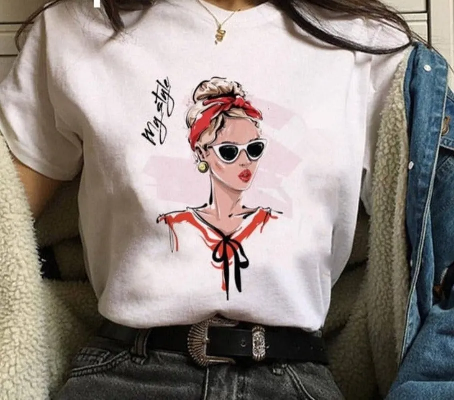 Print Cartoon Funny Top