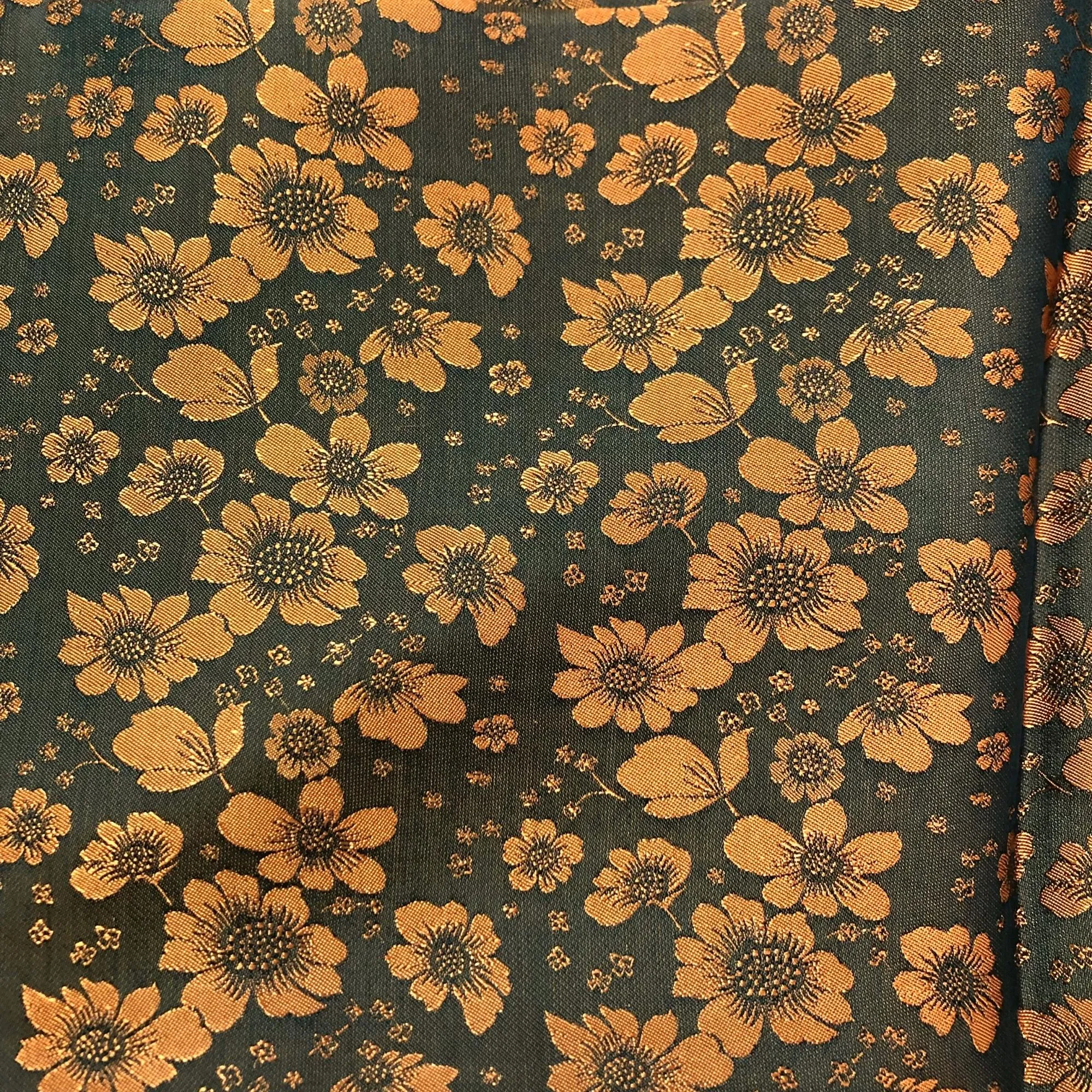 PURE MULBERRY SILK fabric by the yard - Yellow floral silk fabric - Handmade silk – Dress making – Silk apparel fabric - Gift for women