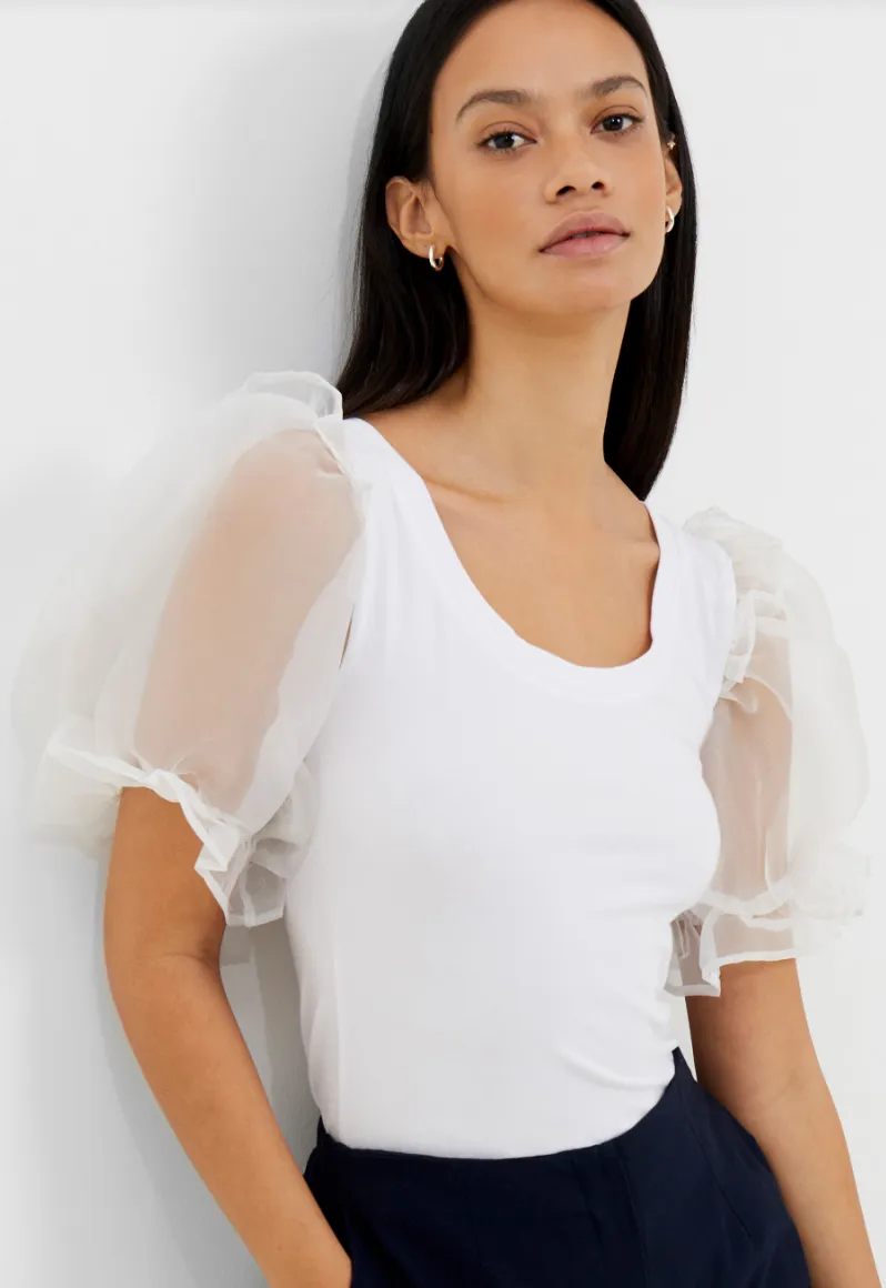 Rosana Cotton Mix Organza Top