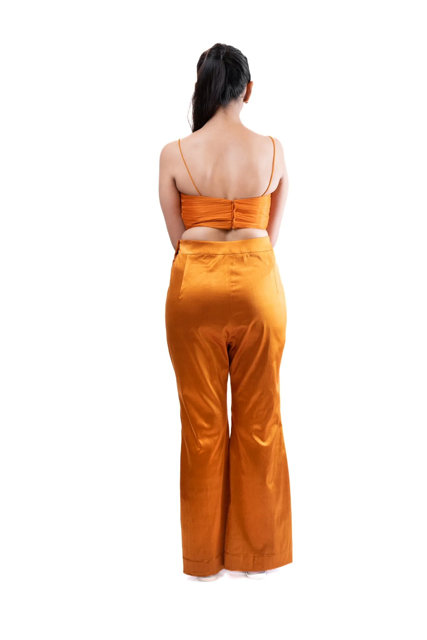 Rust Orange Pleated Bustier