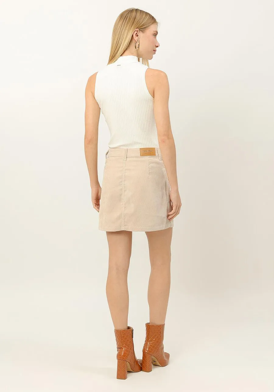 Short Velvet Skirt With Cargo Pocket