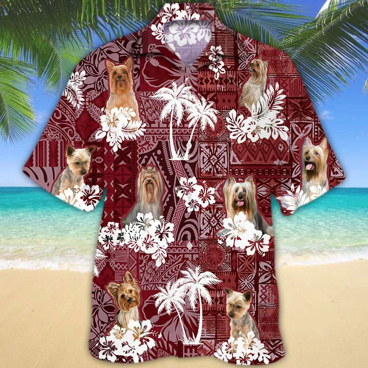 Silky Terrier Hawaiian Shirt, Summer Aloha Beach Shirt For Dog Lovers