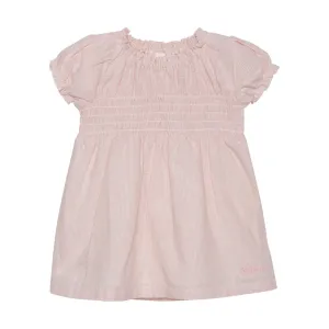 The Anna Woven Stripe Dress - Misty Rose - BABY