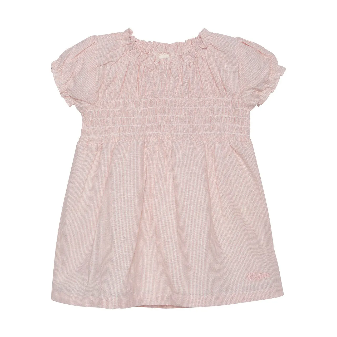 The Anna Woven Stripe Dress - Misty Rose - BABY