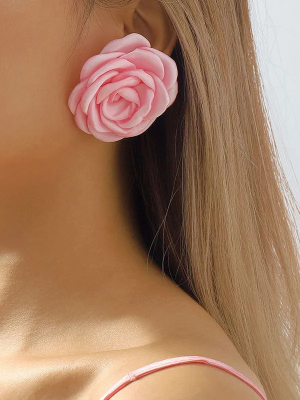 Three-Dimensional Flower Earrings Accessories