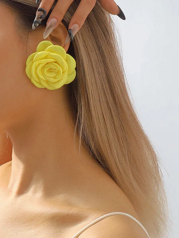 Three-Dimensional Flower Earrings Accessories