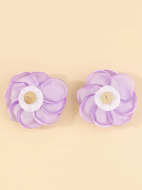 Three-Dimensional Flower Earrings Accessories