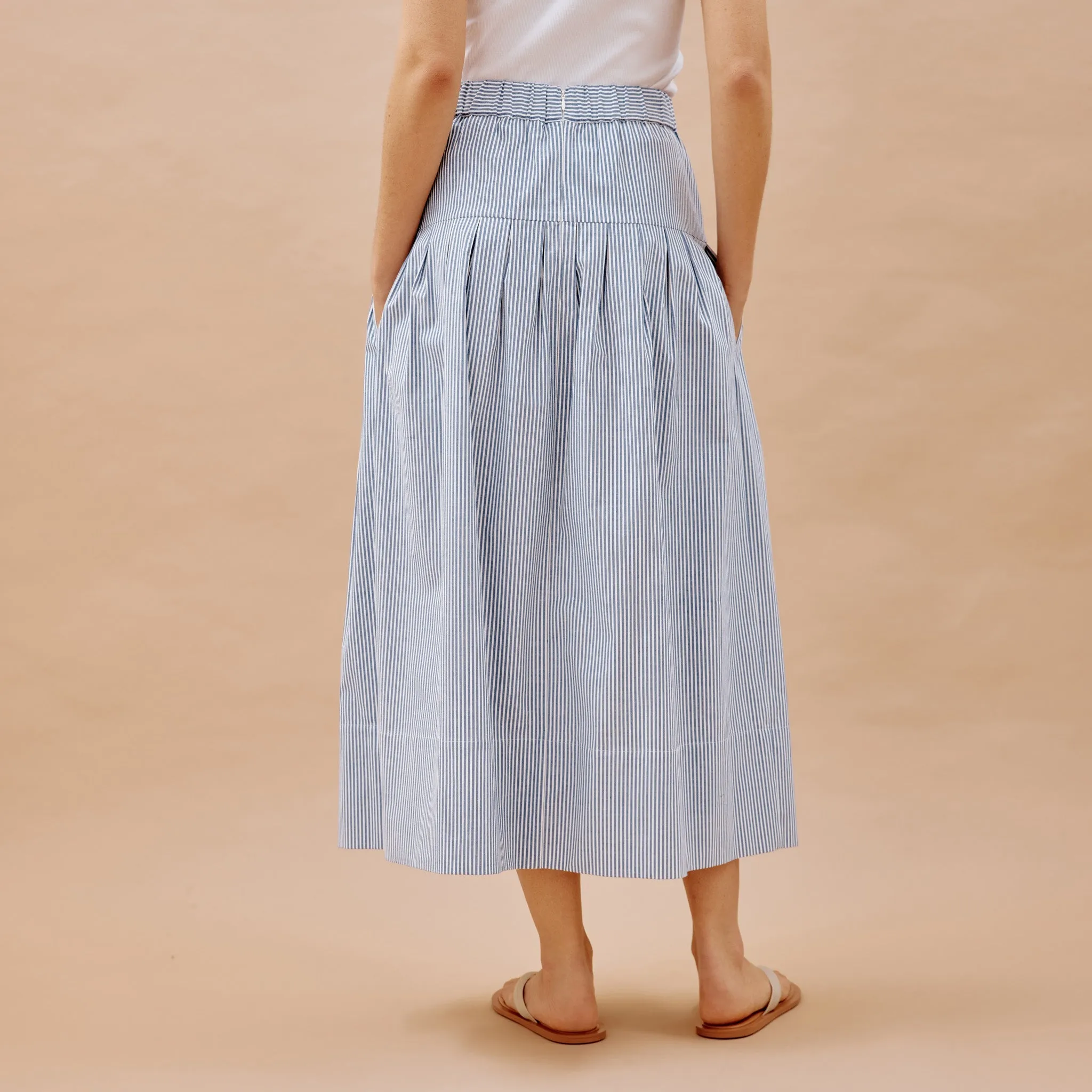 Ticking Stripe Drop Waist Skirt by Albaray